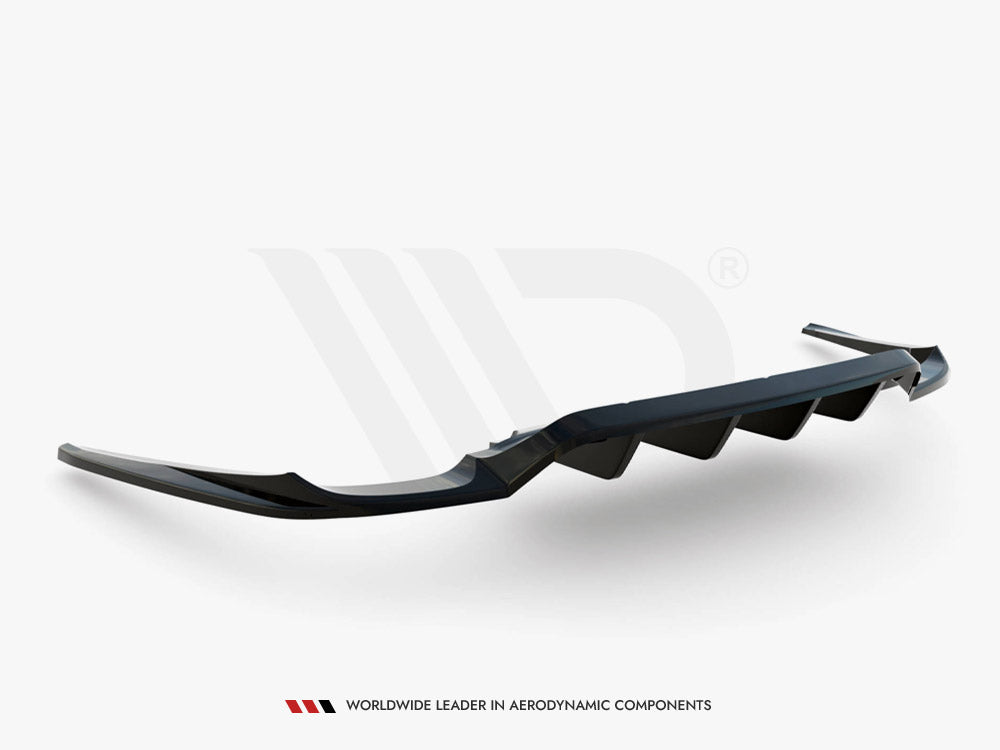 Maxton Design Central Rear Splitter (Vertical Bars) Porsche Panamera Turbo 970 - PO-PA-970-TURBO-RD1+RD2