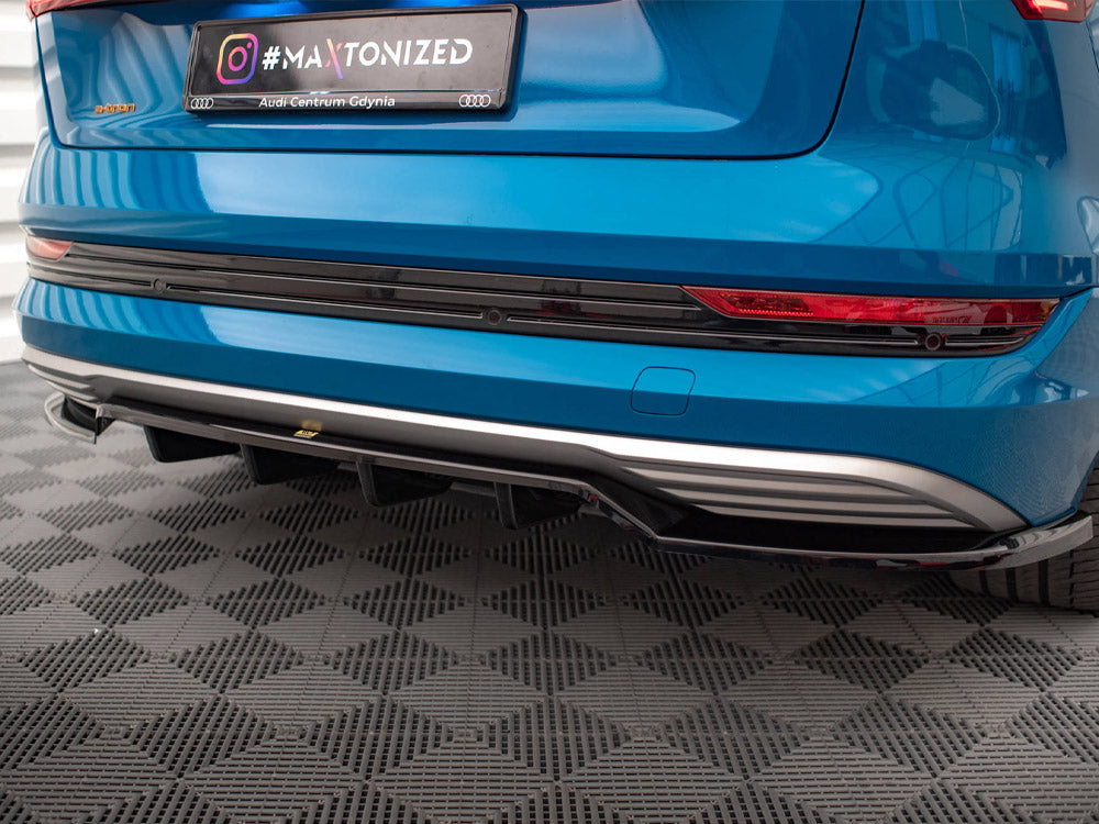 Maxton Design Central Rear Splitter (Vertical Bars) Audi e-Tron - AU-ETRON-1-RD1+RD2