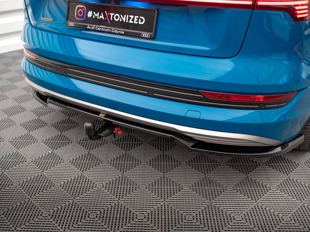 Maxton Design Central Rear Splitter (Vertical Bars) Audi e-Tron - AU-ETRON-1-RD1+RD2