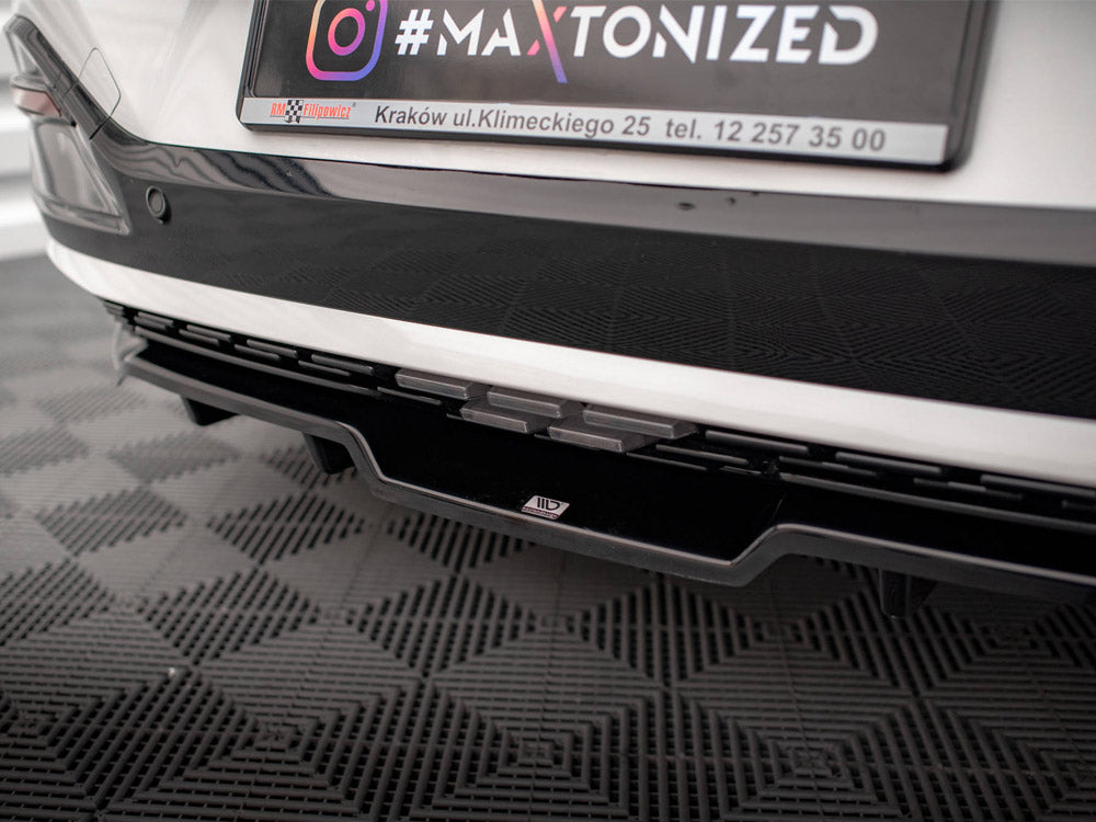 Maxton Design Central Rear Splitter (Vertical Bars) Kia EV6 GT-Line Mk1 - KI-EV6-1-GTLINE-RD1+RD2