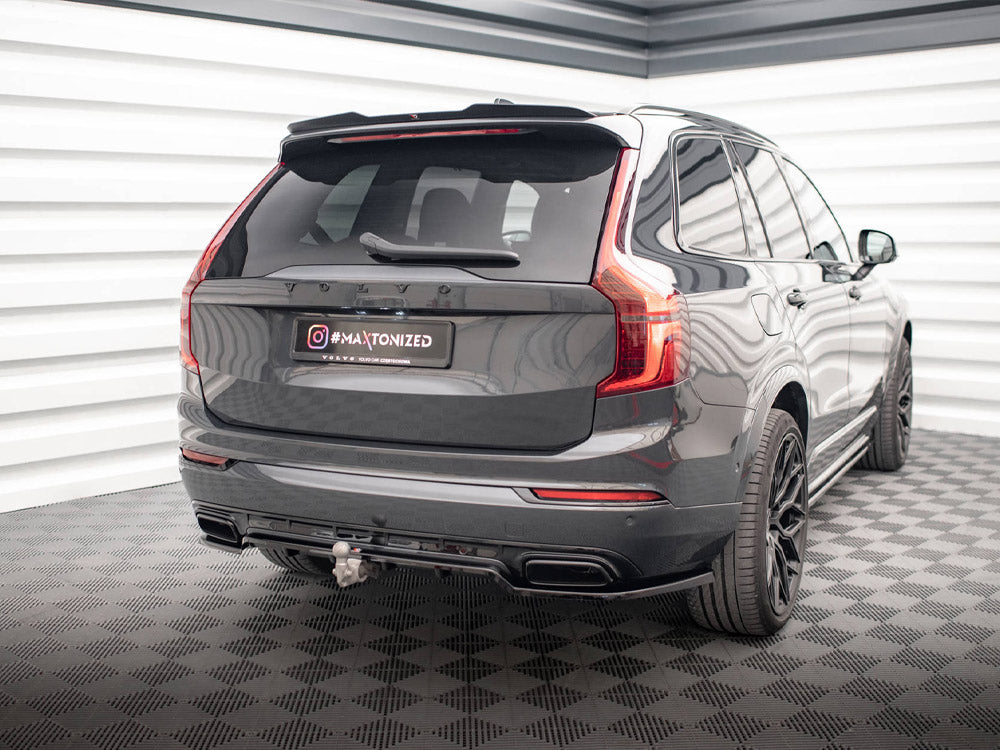 Maxton Design Central Rear Splitter (Vertical Bars) Volvo XC90 R-Design Mk2 Facelift - VO-XC90-2F-RDESIGN-RD1+RD2