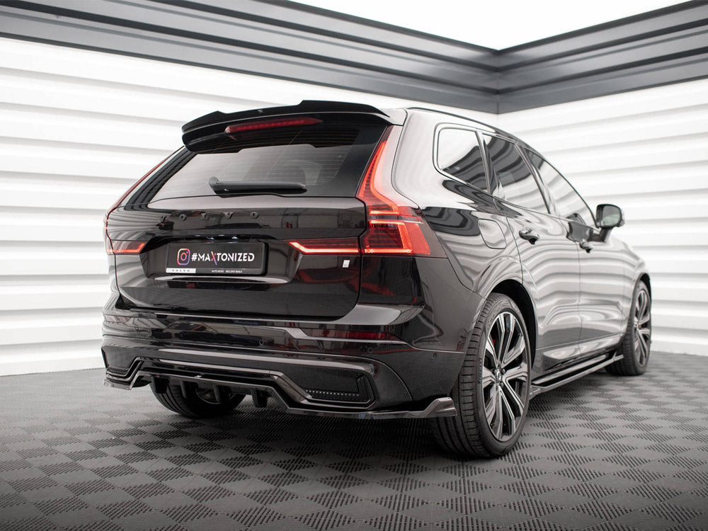 Maxton Design Central Rear Splitter (Vertical Bars) Volvo XC60 R-Design Mk2 Facelift - VO-XC60-2F-RDESIGN-RD1+RD2