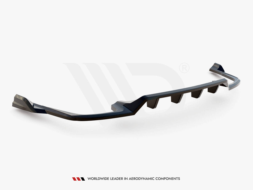 Maxton Design Central Rear Splitter (Vertical Bars) Volvo XC60 R-Design Mk2 Facelift - VO-XC60-2F-RDESIGN-RD1+RD2