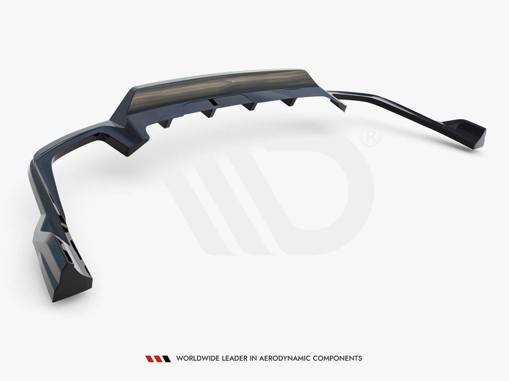 Maxton Design Central Rear Splitter (Vertical Bars) Volvo XC60 R-Design Mk2 Facelift - VO-XC60-2F-RDESIGN-RD1+RD2