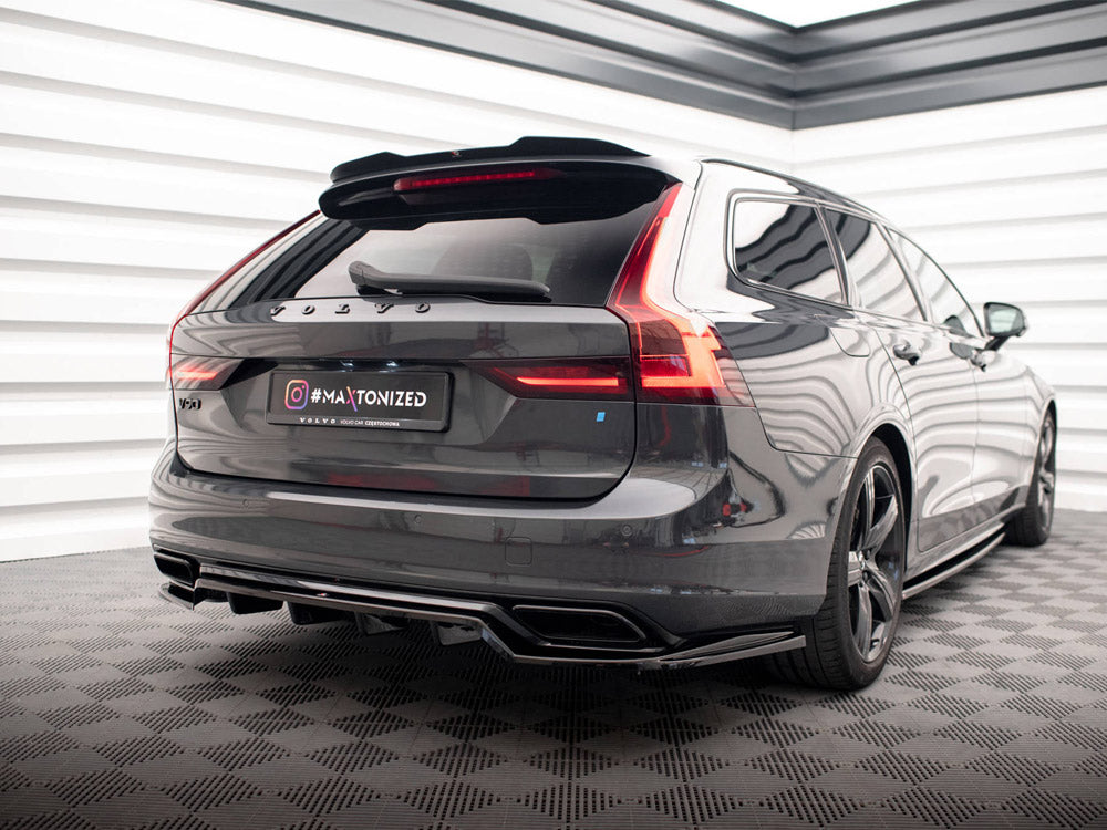 Maxton Design Central Rear Splitter (Vertical Bars) Volvo V90 R-Design Mk2 - VO-V90-2-RDESIGN-RD1+RD2