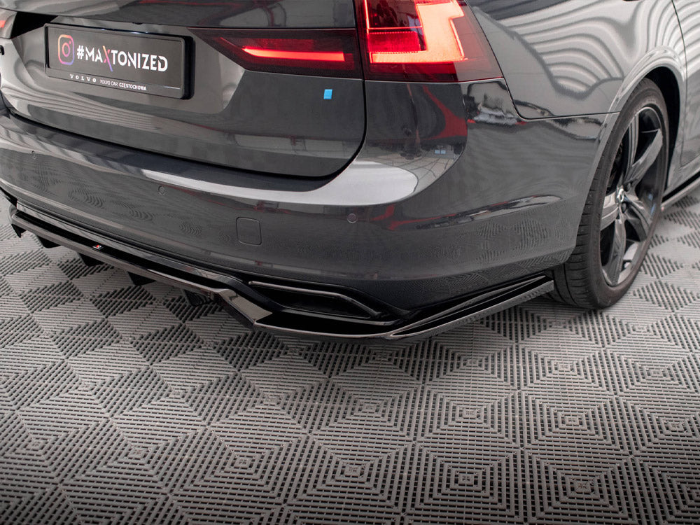 Maxton Design Central Rear Splitter (Vertical Bars) Volvo V90 R-Design Mk2 - VO-V90-2-RDESIGN-RD1+RD2