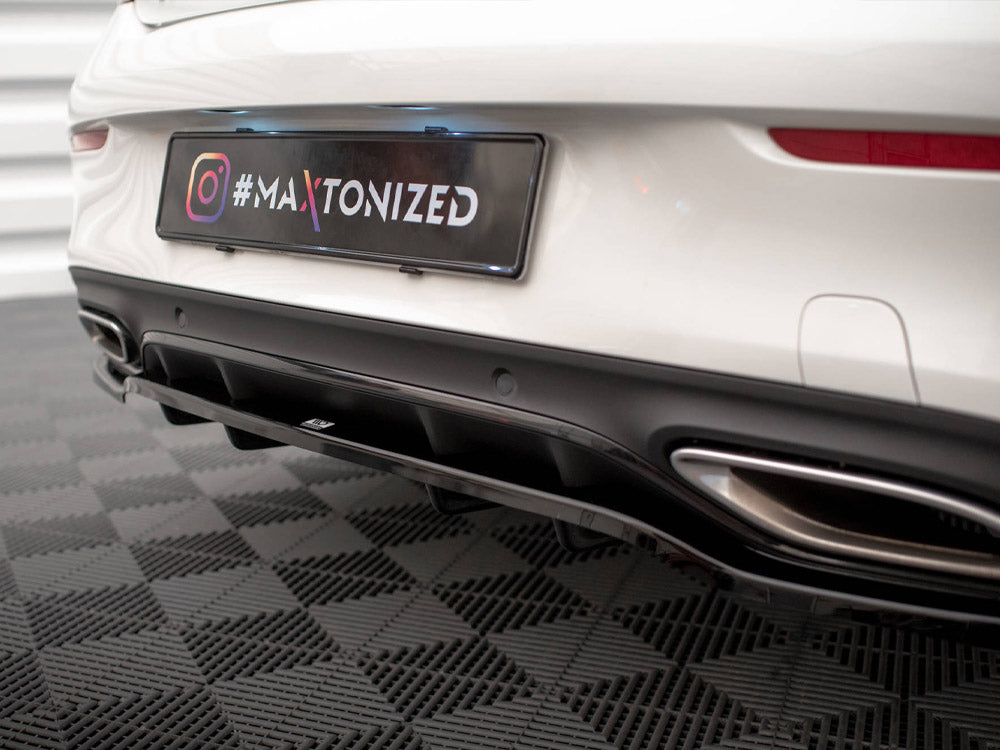 Maxton Design Central Rear Splitter (Vertical Bars) Mercedes C Coupe AMG-Line C205 Facelift - ME-C-205F-AMGLINE-C-RD1+RD2