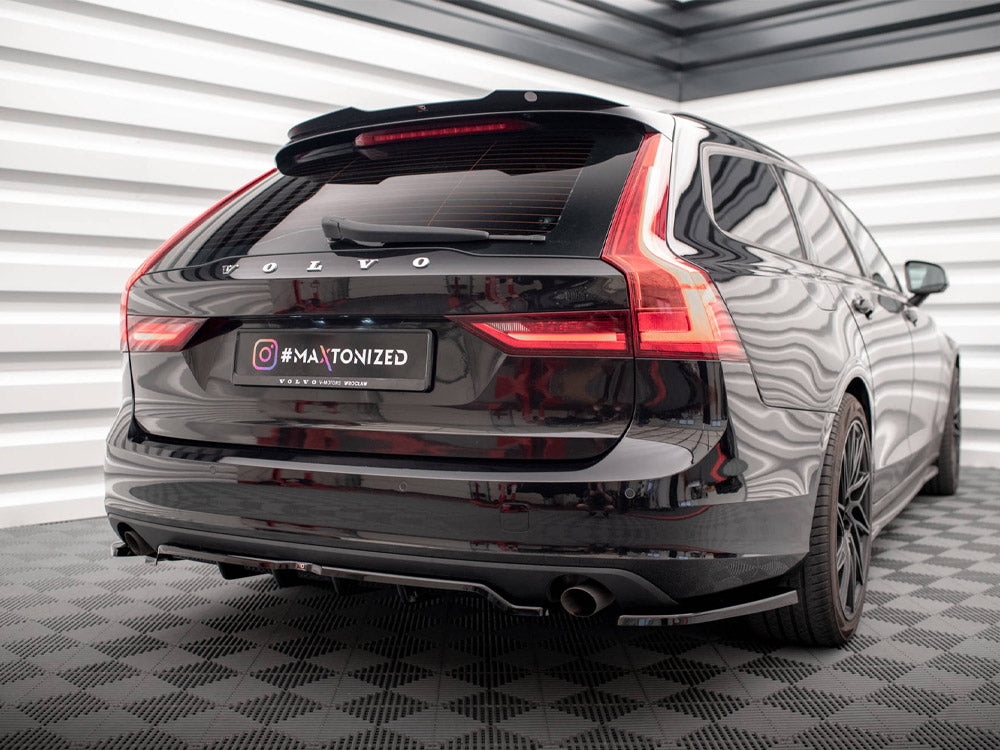 Maxton Design Central Rear Splitter V.2 (Vertical Bars) Volvo V90 Mk2 - VO-V90-2-RD2+RD1