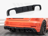 Maxton Design Rear Valance + Milltek Sport Non-Resonated Exhaust Audi RS3 Sportback 8V Facelift - AU-RS3-8VF-RS2OO__OO