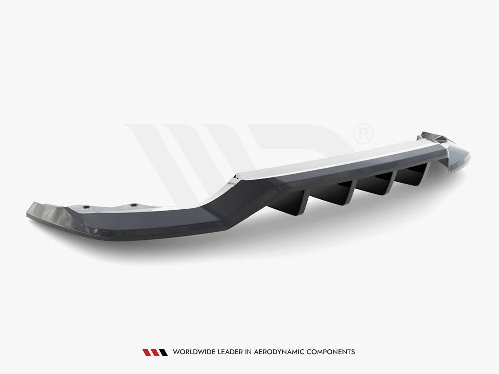 Maxton Design Central Rear Splitter (Vertical Bars) Skoda Karoq Sportline Mk1 Facelift - SK-KA-1F-SL-RD1+RD2