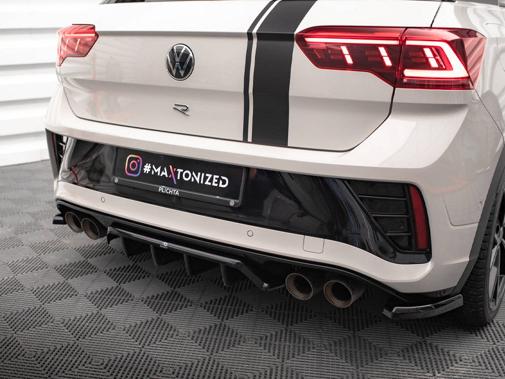 Maxton Design Central Rear Splitter (Vertical Bars) Volkswagen T-Roc R Mk1 - VW-T-ROC-1-R-RD1+RD2