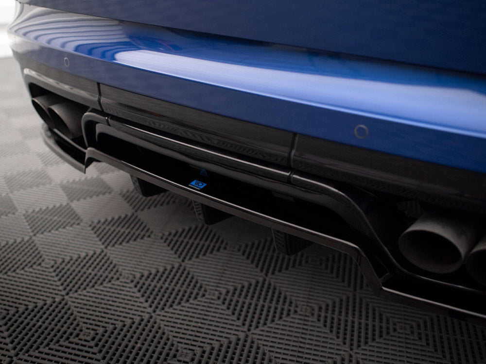 Maxton Design Central Rear Splitter (Vertical Bars) Land Rover Range Rover Sport SVR Mk2 - LR-RR-SPORT-2-SVR-RD1+RD2