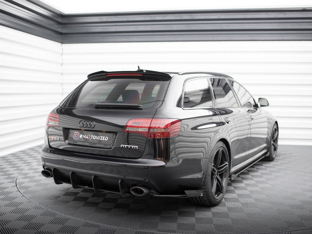 Maxton Design Street Pro Rear Side Splitters + Flaps Audi RS6 Avant C6 - AURS6C6CNC-RSD1+RSF1