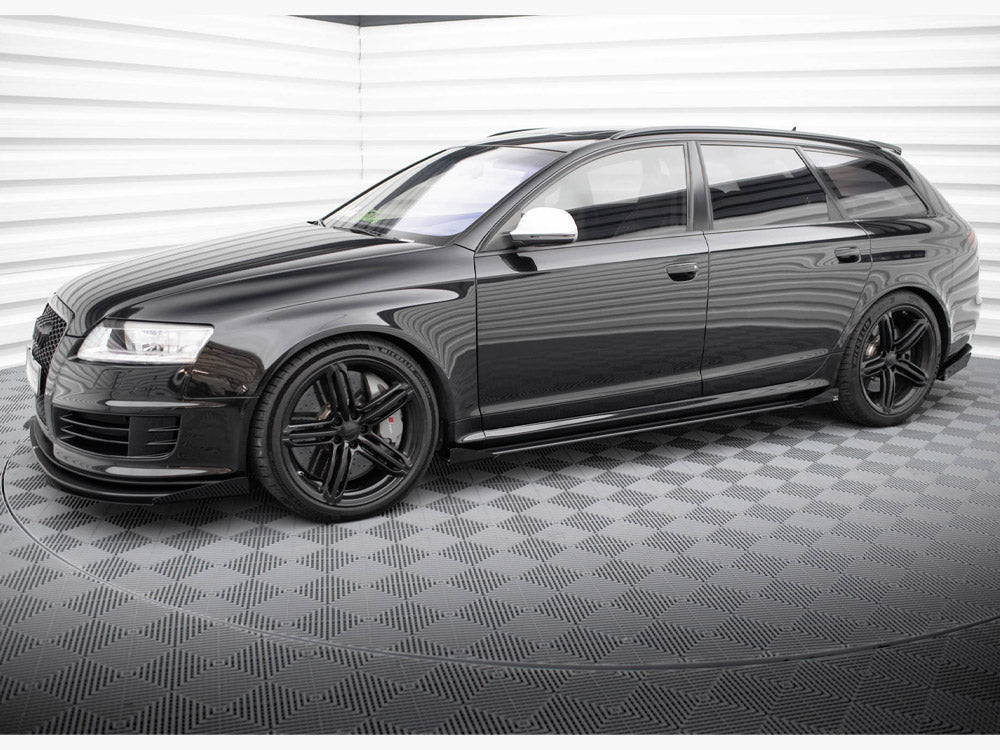 Maxton Design Street PRO Side Skirts Diffusers + Flaps Audi RS6 Avant C6 - AURS6C6CNC-SD1+SF1