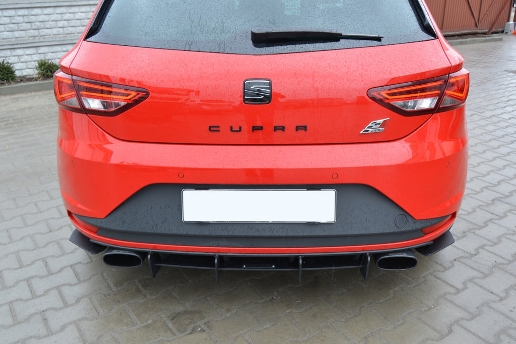 Maxton Design Seat Leon Mk3 Cupra Rear Diffuser & Rear Side Splitters - SE-LE-3-CU-CNC-RS1A