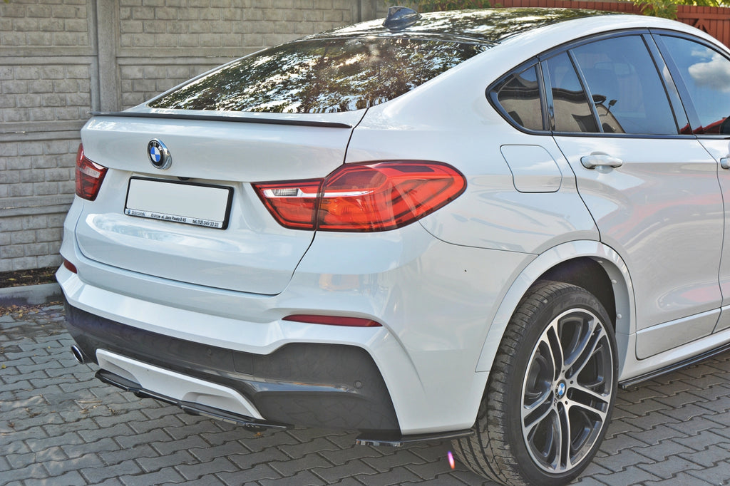 Maxton Design Central Rear Splitter BMW X4 M-Pack (With A Vertical Bar) - BM-X4-26-MPACK-RD1+RD2