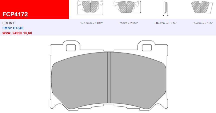 FCP4172H - Ferodo Racing DS2500 Front Brake Pad - Nissan 370 Z