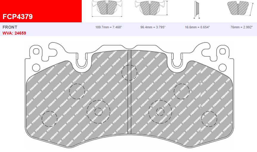 FCP4379H - Ferodo Racing DS2500 Front Brake Pad - Range Rover