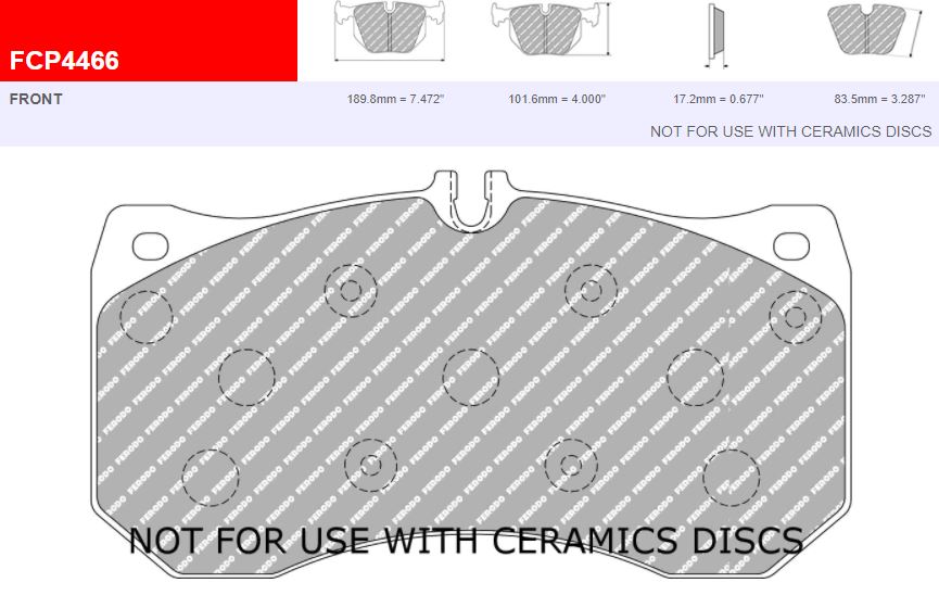 FDS4434 - Ferodo Racing DS Performance Rear Brake Pad - VAG Applications