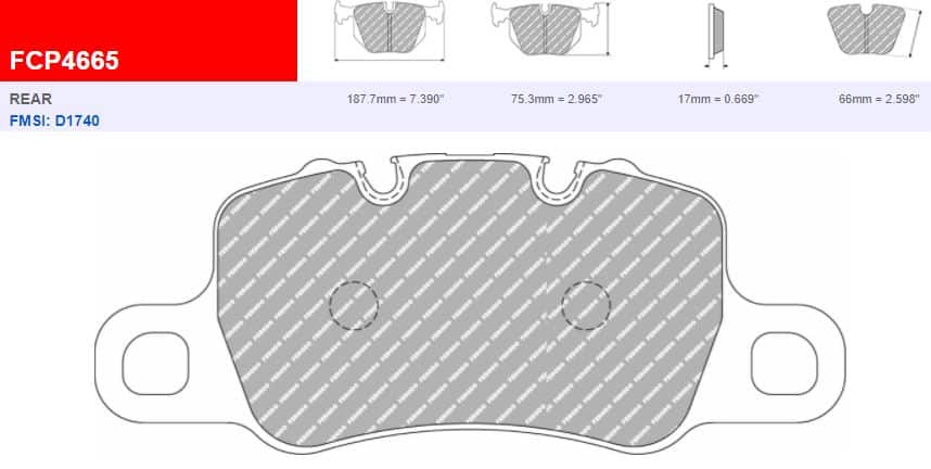 FCP4665H - Ferodo Racing DS2500 Front Brake Pad Porsche 911 (991/991.2/981)