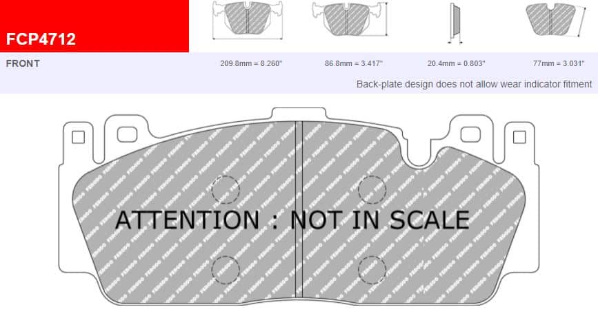 FDS4712 - Ferodo Racing DS Performance Front Brake Pad - BMW