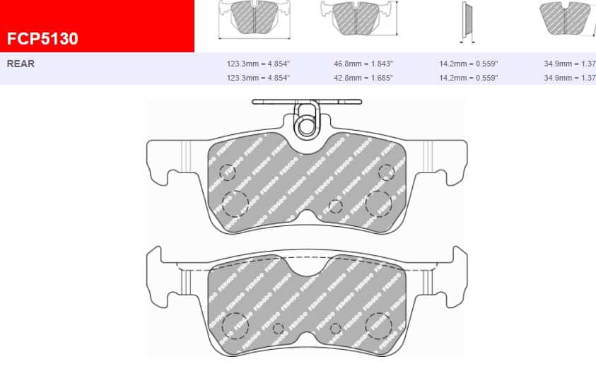 FCP5130H - Ferodo Racing DS2500 Rear Brake Pad - Ford Fiesta Mk8