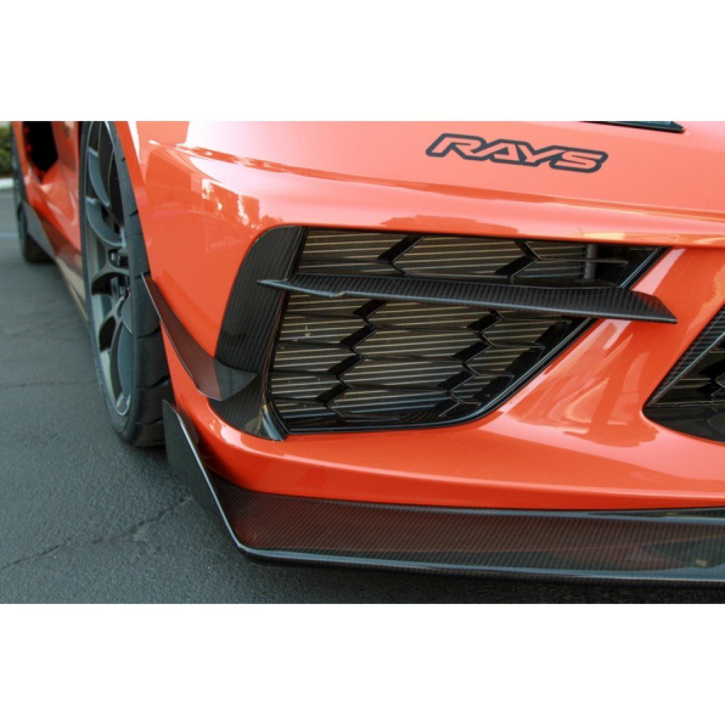 APR Performance Carbon Fiber Front Bumper Side Bezel for C8 Chevrolet Corvette Stingray