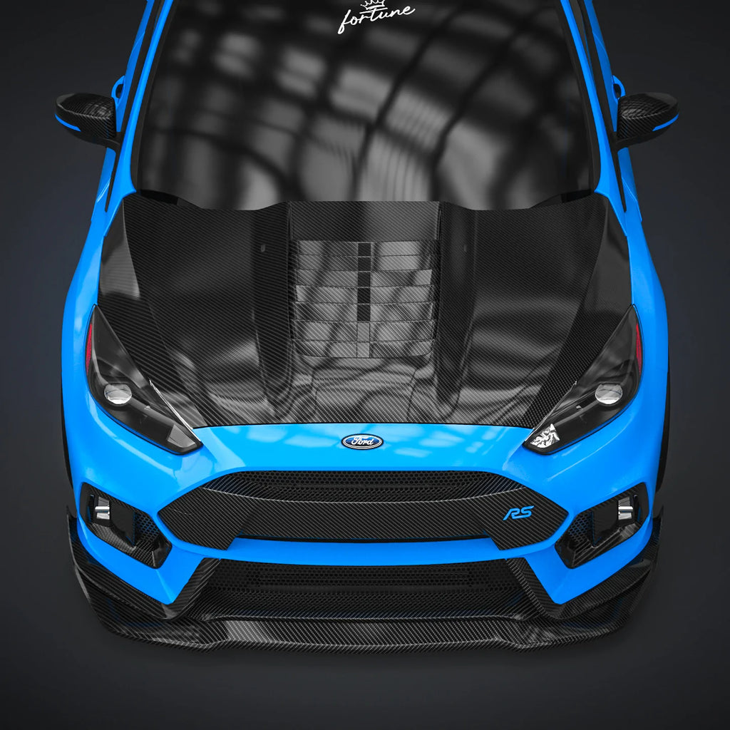 SR GT500-STYLE CARBON FIBER HOOD FOR 2015-2018 FORD FOCUS