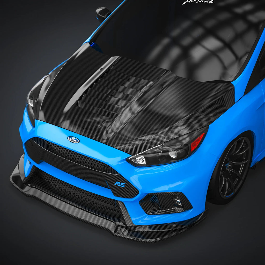 RSR GT500-STYLE CARBON FIBER HOOD FOR 2015-2018 FORD FOCUS