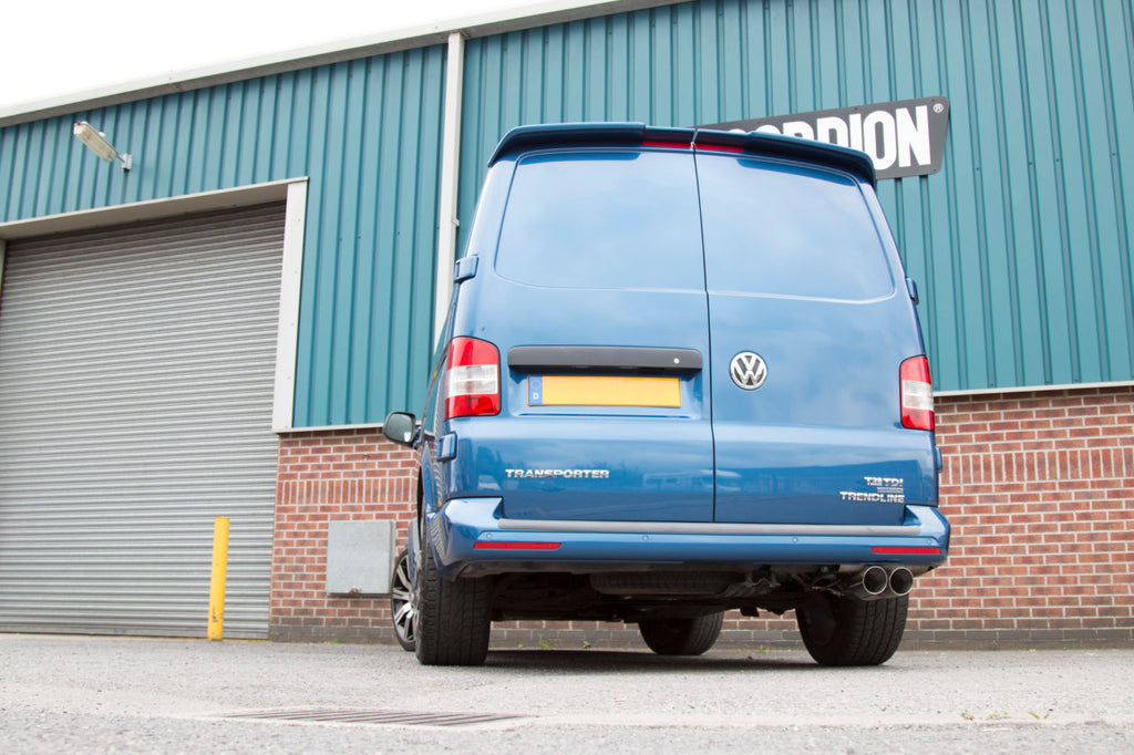 Scorpion VW T5 Transporter & Caravelle SWB/LWB 1.9/2.5TDI (03-09) & 2.0 (10+) Non-Resonated Cat/DPF-Back Exhaust- Polished Twin Daytona Tips  SVWS047D