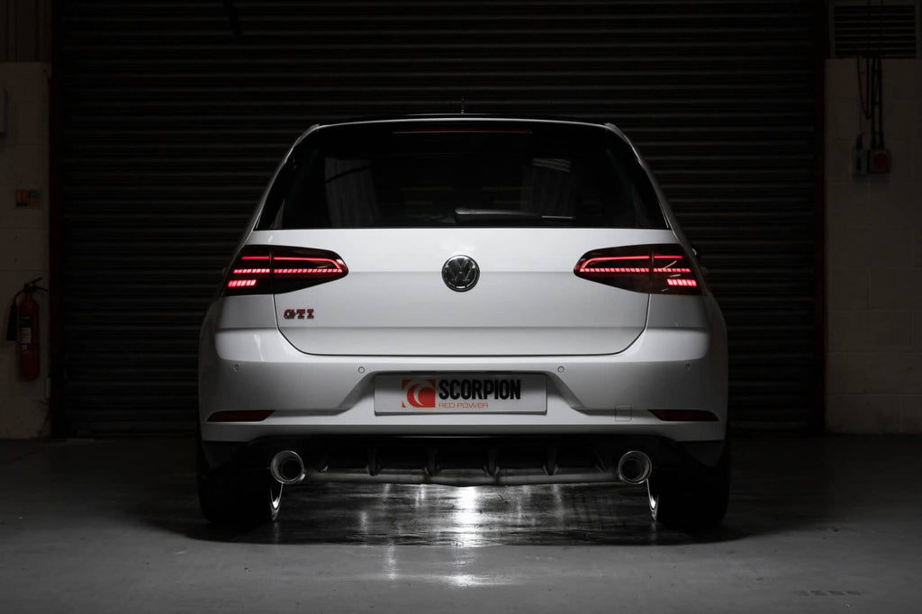 Scorpion Volkswagen Golf Mk7.5 GTI (TCR) 2019+ Non-Resonated Cat-back Exhaust  100mm Polished Daytona Tips  SVWS060