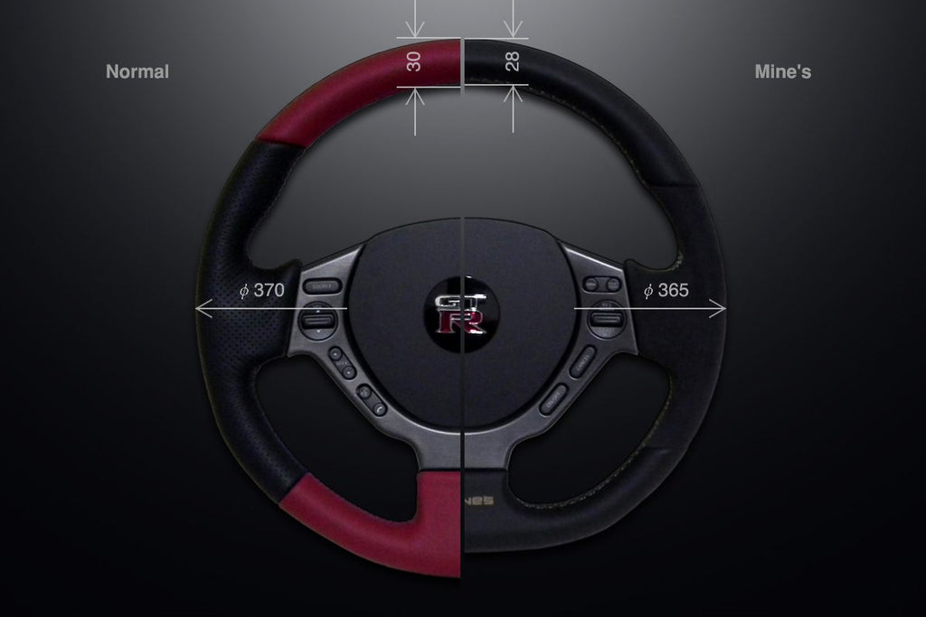 Mine’s Leather Steering Wheel for R35 Nissan GT-R