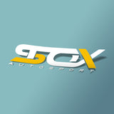 Stox Autosport Decal, Medium 18cm x 5.5cm, White & Yellow - Official Colours