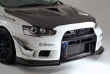 Varis Ver. 2 Single Canard Set for Ver. 2 F/ Bumper for 2007-16 Mitsubishi Evo X [CZ4A] VAMI-211/212