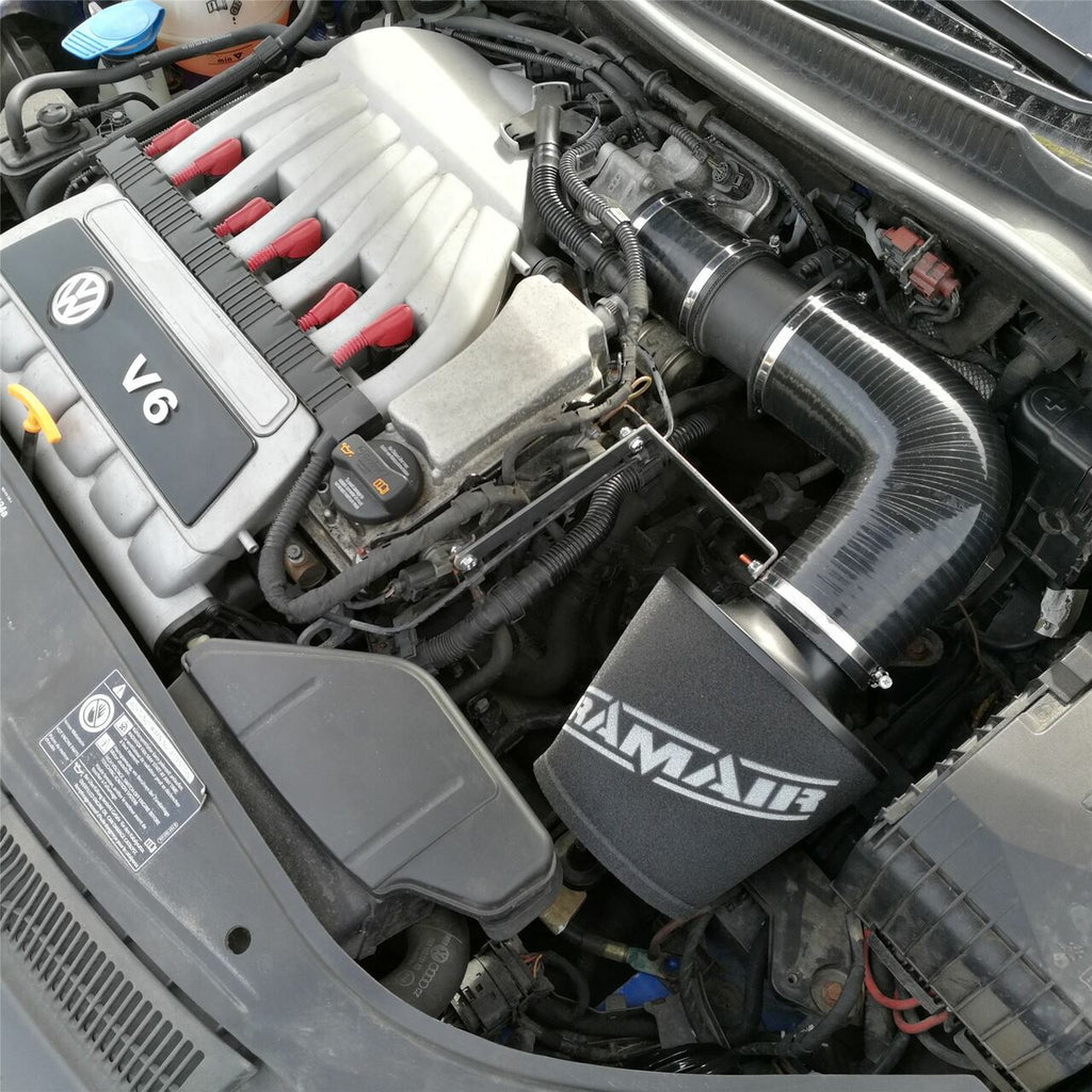 Ramair VW Golf (MK5) R32 & Audi A3 (8P) 3.2 V6 Black Performance Cone Air Filter Intake Kit - SR-232-BK