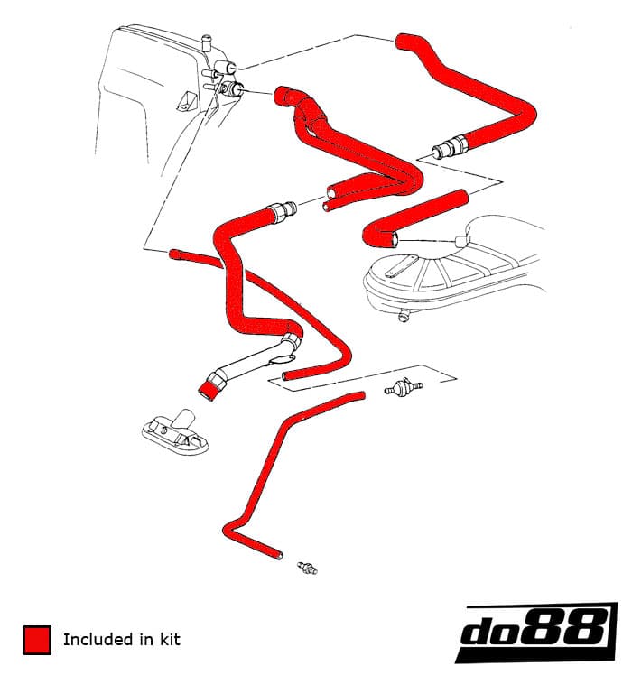 do88 Silicone Oil Hose Kit - Porsche 964 3.3 Turbo 1990-1994 - DO88-KIT158S