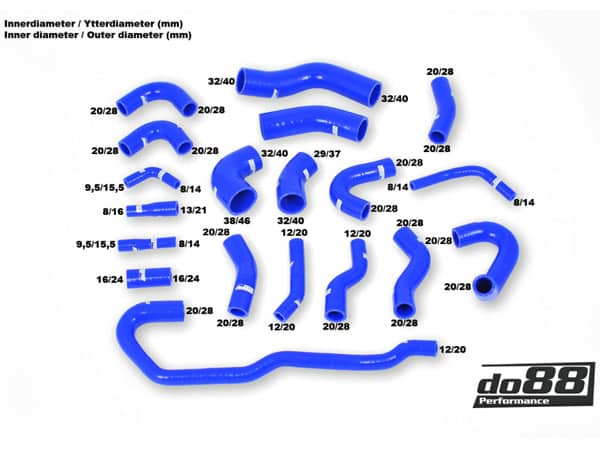 do88 Audi RS6 C5 2002-2004 Coolant Hoses - KIT191