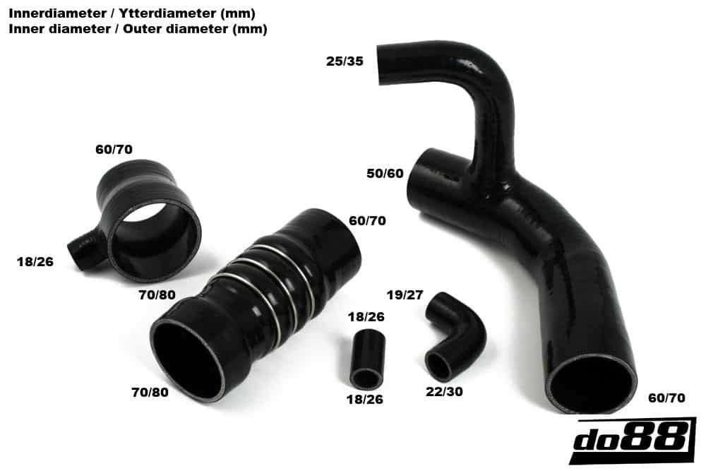 do88 Audi Quattro 20v 2.2 Turbo (see descr) - Intercooler Hoses - DO88-KIT66S