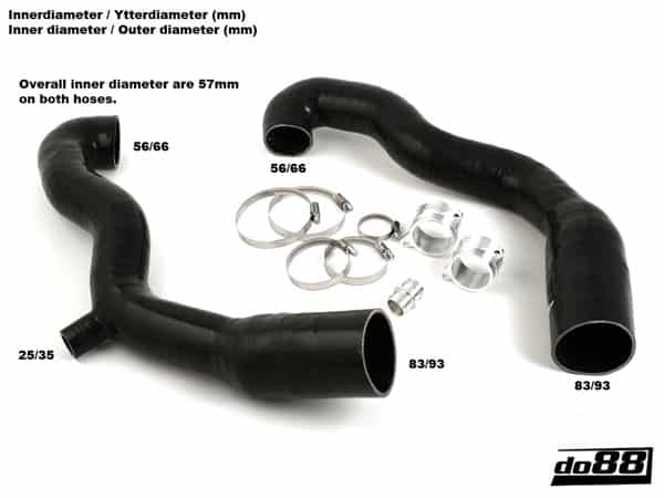 do88 Porsche 997.1 Turbo/GT2 2007 to 2009 Turbo Intake Silicone Hose Kit - DO88-KIT76S