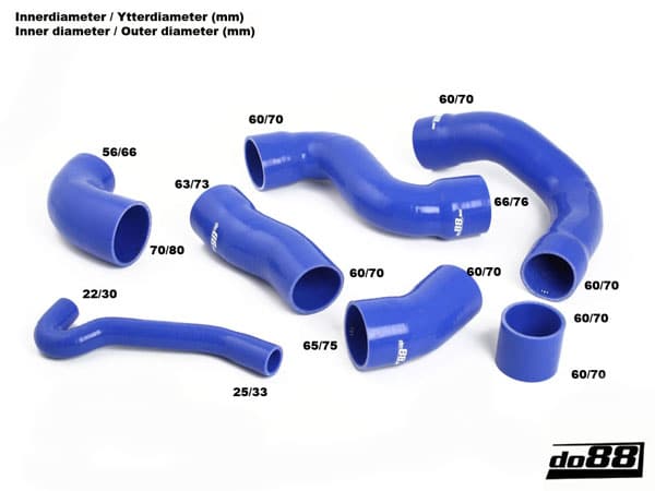 do88 Silicone Intercooler Hose Kit - Audi S3, TT 1.8T/Seat Leon Cupra R 1.8T - DO88-KIT79