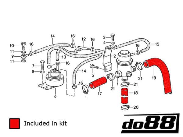 do88 Porsche 930 Turbo 1978-1989 - Air Injection Hose Kit - DO88-KIT143S