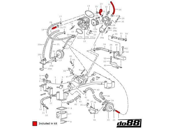 do88 Porsche 930 Turbo 1978-1989 Turbo Vacuum Silicone Hose Kit - DO88-KIT144S