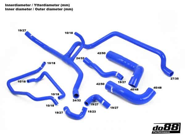 do88 BMW 320 325 E36 1990 to 1996 - Coolant Hose Kit - DO88-KIT175