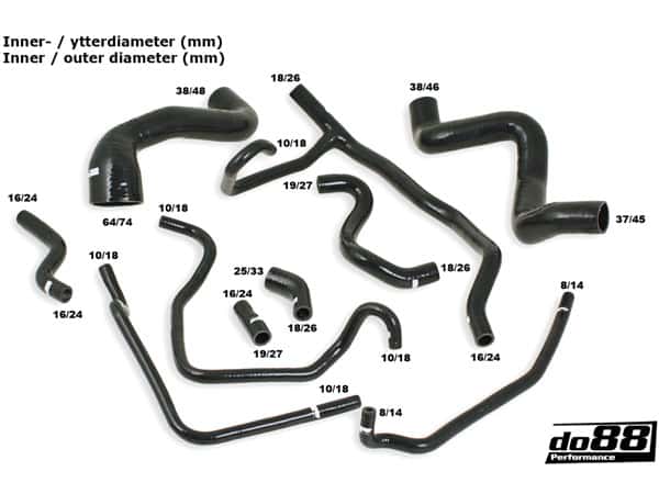 do88 Porsche 968 3.0 1992-1995 Coolant Hoses Kit - DO88-KIT178S