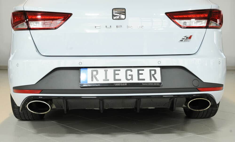 Rieger Seat Leon Cupra ST Estate Rear Diffuser - Gloss Black (2013-16) - 00088130