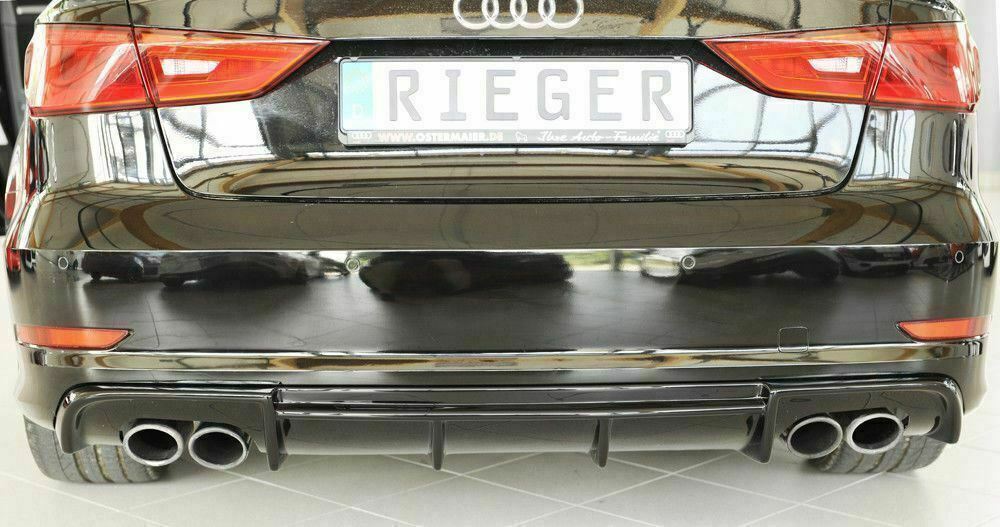 Rieger Audi S3 (8V) Saloon & Cabrio Rear Diffuser - Gloss Black (2012-16) - 00088164