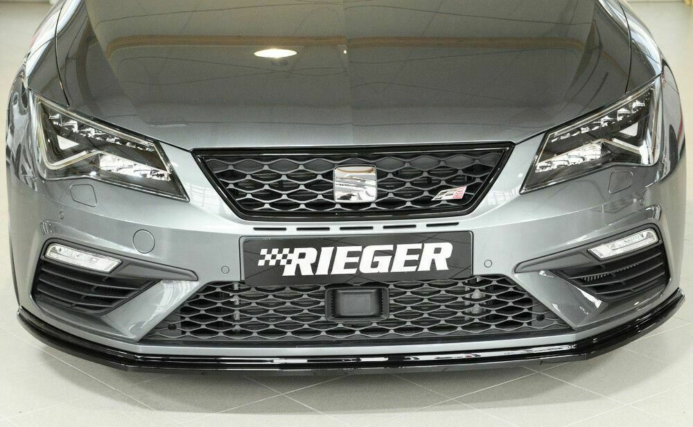 Rieger Seat Leon FR & Cupra Front Splitter - Gloss Black (2017+) - 00088131