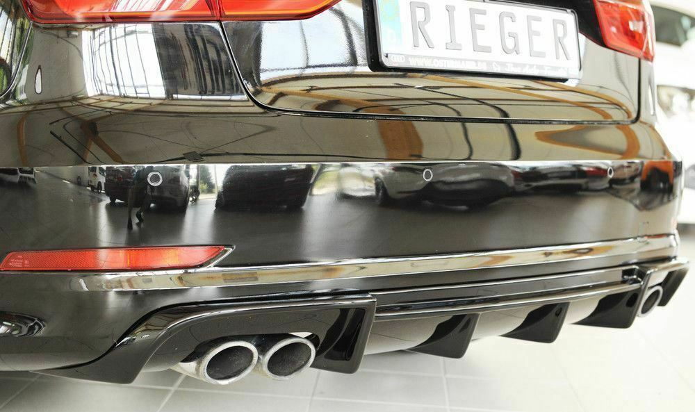 Rieger Audi S3 (8V) Saloon & Cabrio Rear Diffuser - Gloss Black (2012-16) - 00088164