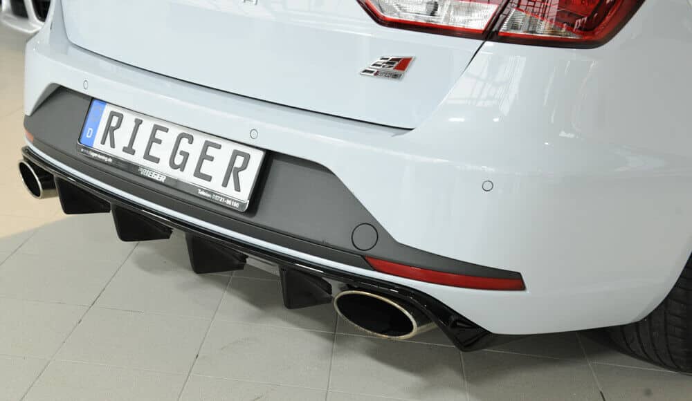 Rieger Seat Leon Cupra ST Estate Rear Diffuser - Gloss Black (2013-16) - 00088130