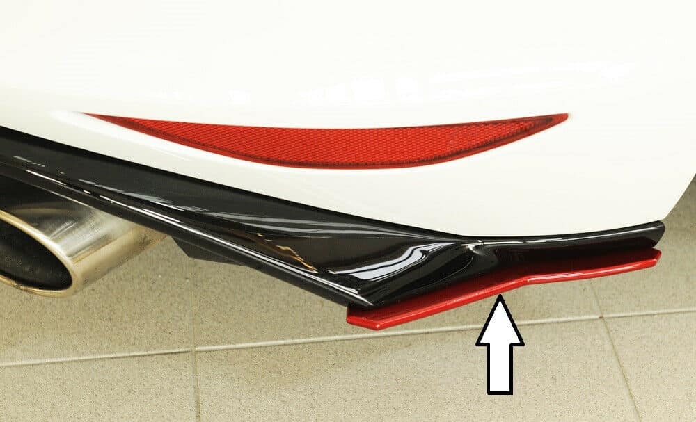 Rieger VW Golf MK7 GTI Rear Diffuser + Fins (Dual Exhaust) - Gloss Black (2012-16) - 00088047 + 59583/4